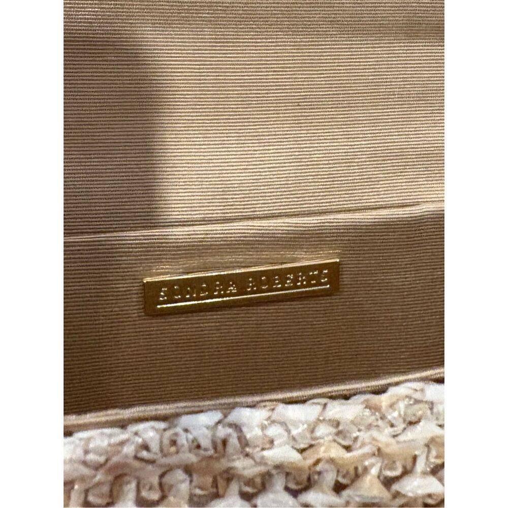 Sondra Roberts Raffia Wicker Handbag Pom Pom - Picture 6 of 6
